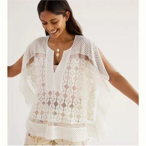 Anthropologie Cropped Lace Poncho NWT One Size Fits All